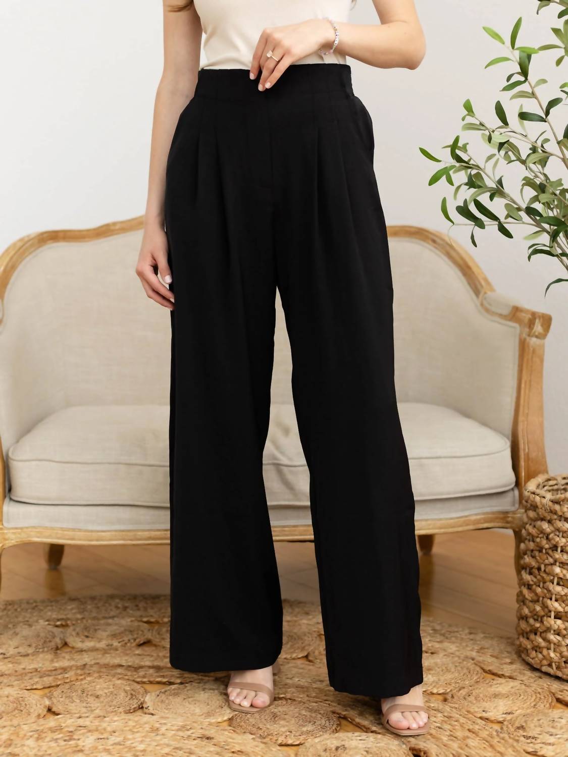 Skies Are Blue - Bond Street Wide Leg Trouser Pants