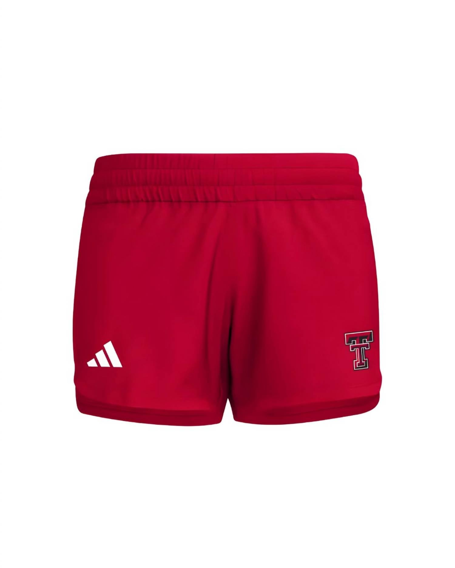 adidas Ladies' Texas Tech Designed To Train Shorts in red - women's shorts