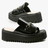 All Black - Women's Link Flatform Sandal