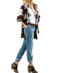 Kori - Tie Dye Lace Crochet Back Kimono
