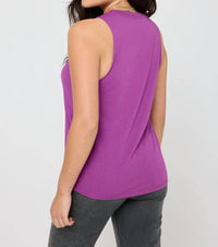 SPIRITUAL GANGSTER Wild Moon Jade Muscle Tank in electric amethyst - women's shirt - detail view