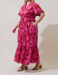 Sugarlips - Gracie Floral Button Up Midi Dress - Plus