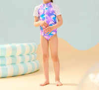 Hatley - Girl's Airbrush Dolphins Rashguard One Piece Swimsuit