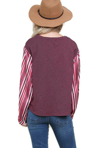 Umgee - Satin Striped Sleeve Top