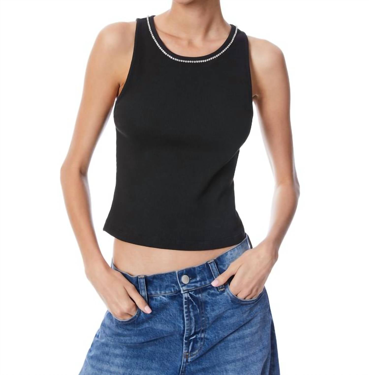 Alice + Olivia - Allen Embellished Neck Tank Top