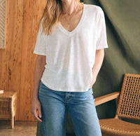 Faherty - Linen V Neck Tee