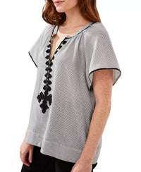 Tribal - Flutter Sleeve Embroidered Blouse