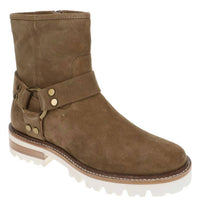 Frye Women's Olivia Harness Short Suede Comfort Boots in almond - women's shoe