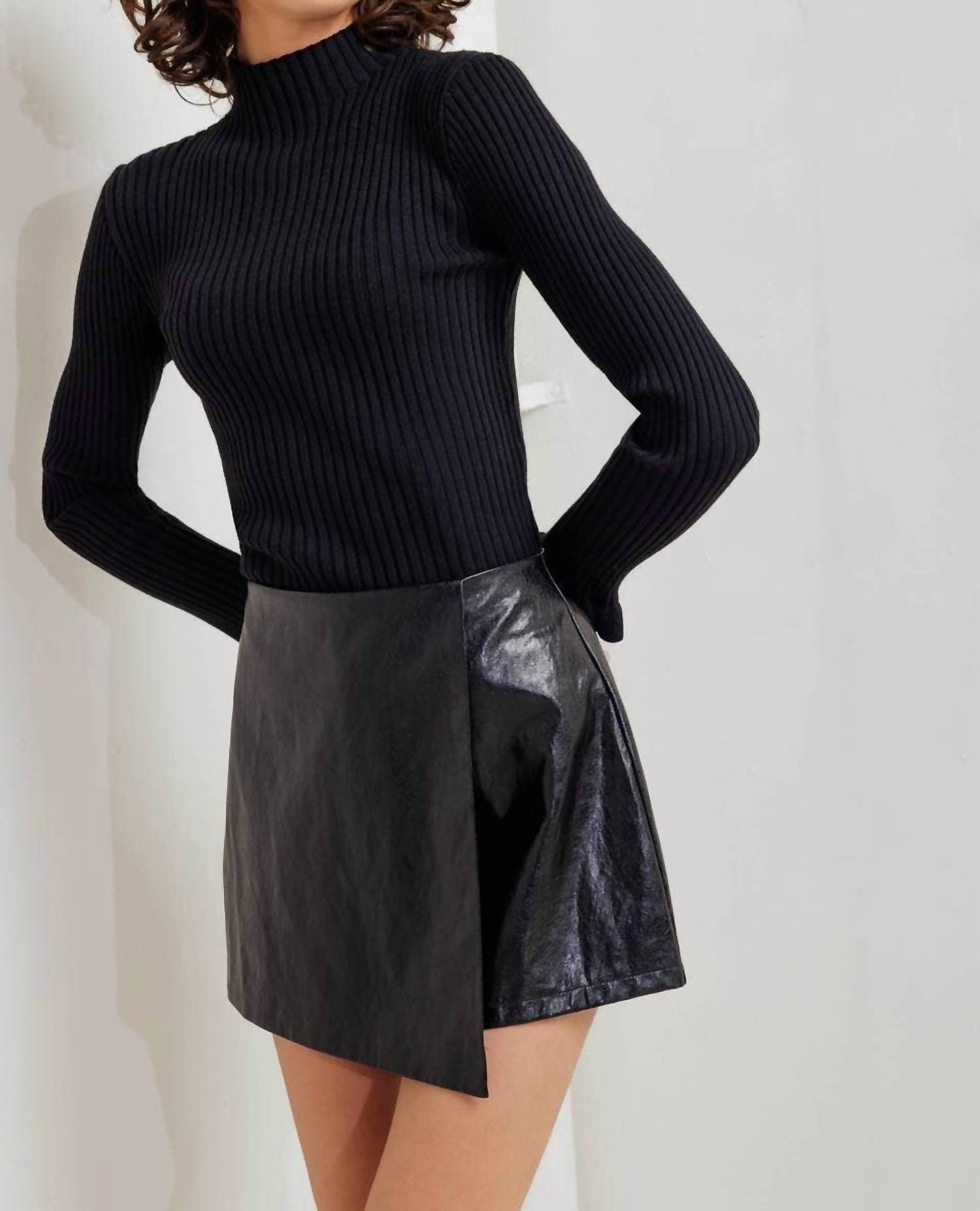 Flying Tomato - Jayleen Vegan Leather Wrap Skort