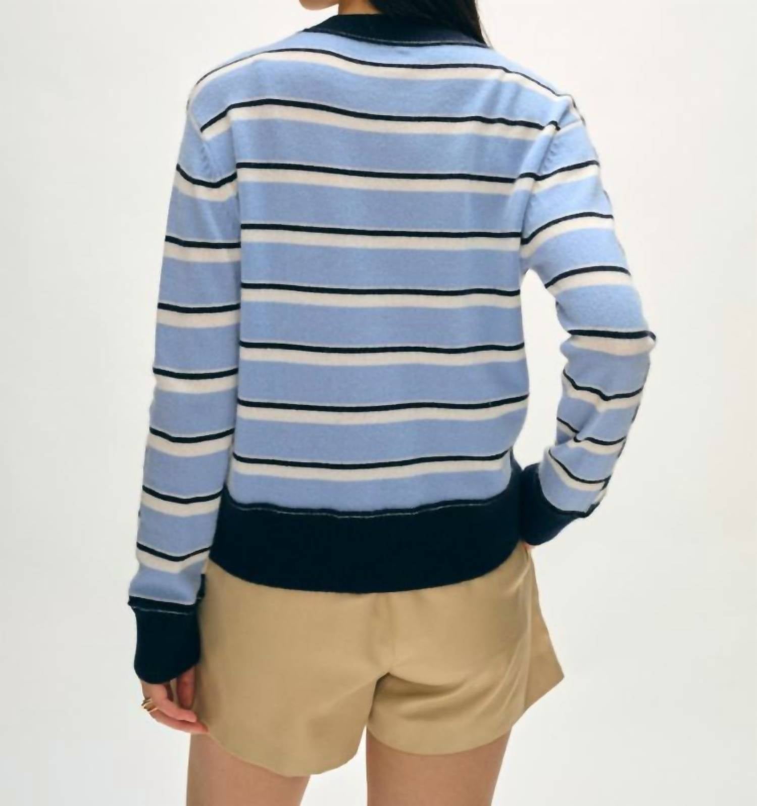 White + Warren - Cashmere Mixed Stripe Crew
