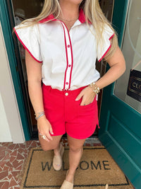 Day + Moon - Patch Pocket High Waist Shorts