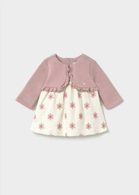 Mayoral - Girls Newborn Knit Dress With Cardigan