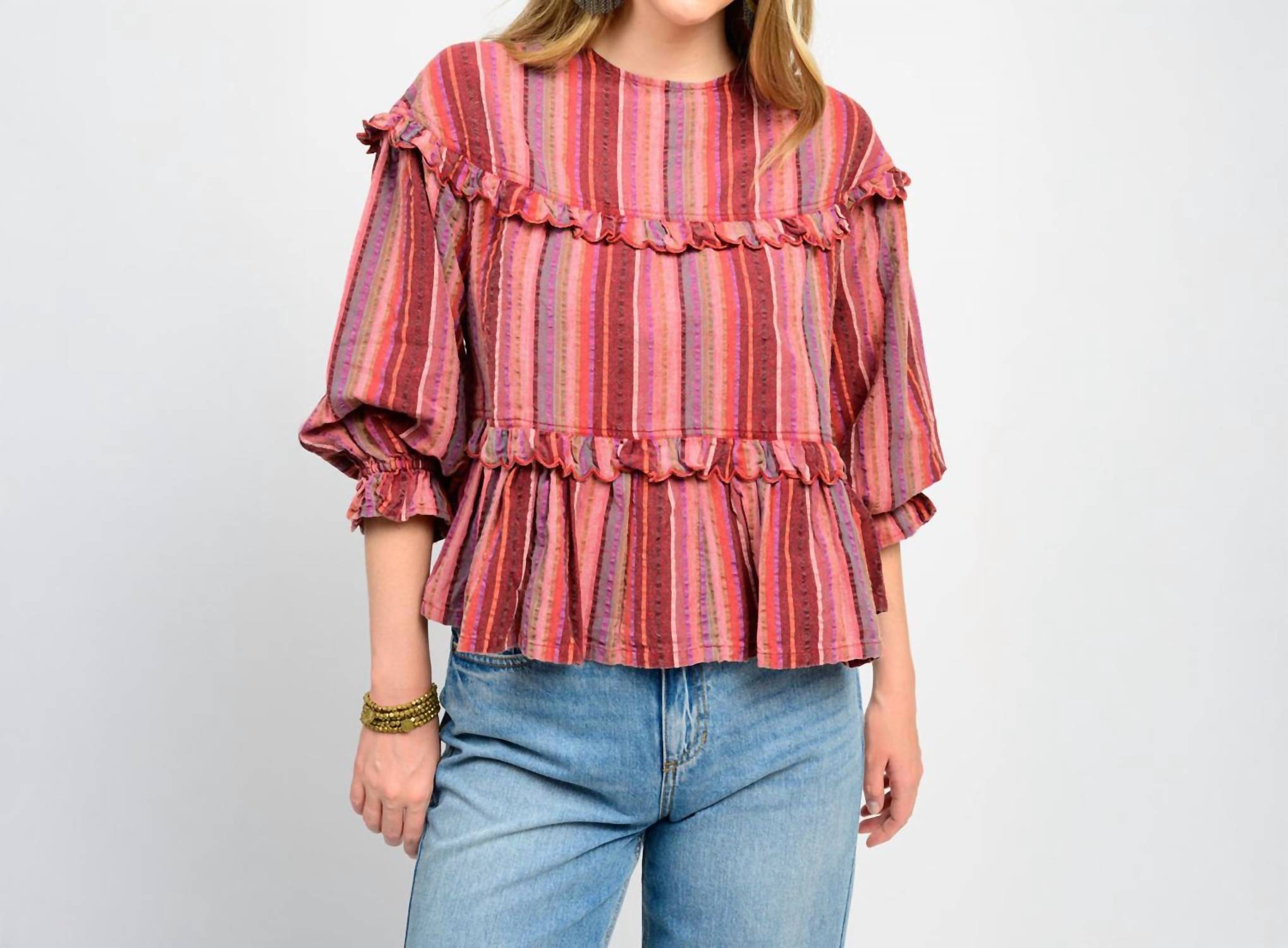 Ivy Jane - Multi Striped Tier Top