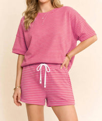 Davi & Dani - Geneva Stripe Half Sleeve Tee