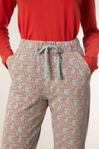 Compania Fantastica Cotton Terry Joggers in tiger print - women's pants - alternate view