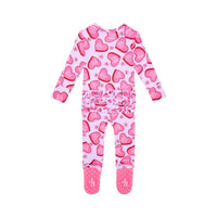 Posh Peanut - Baby Girls Ruffled Zippered Footie