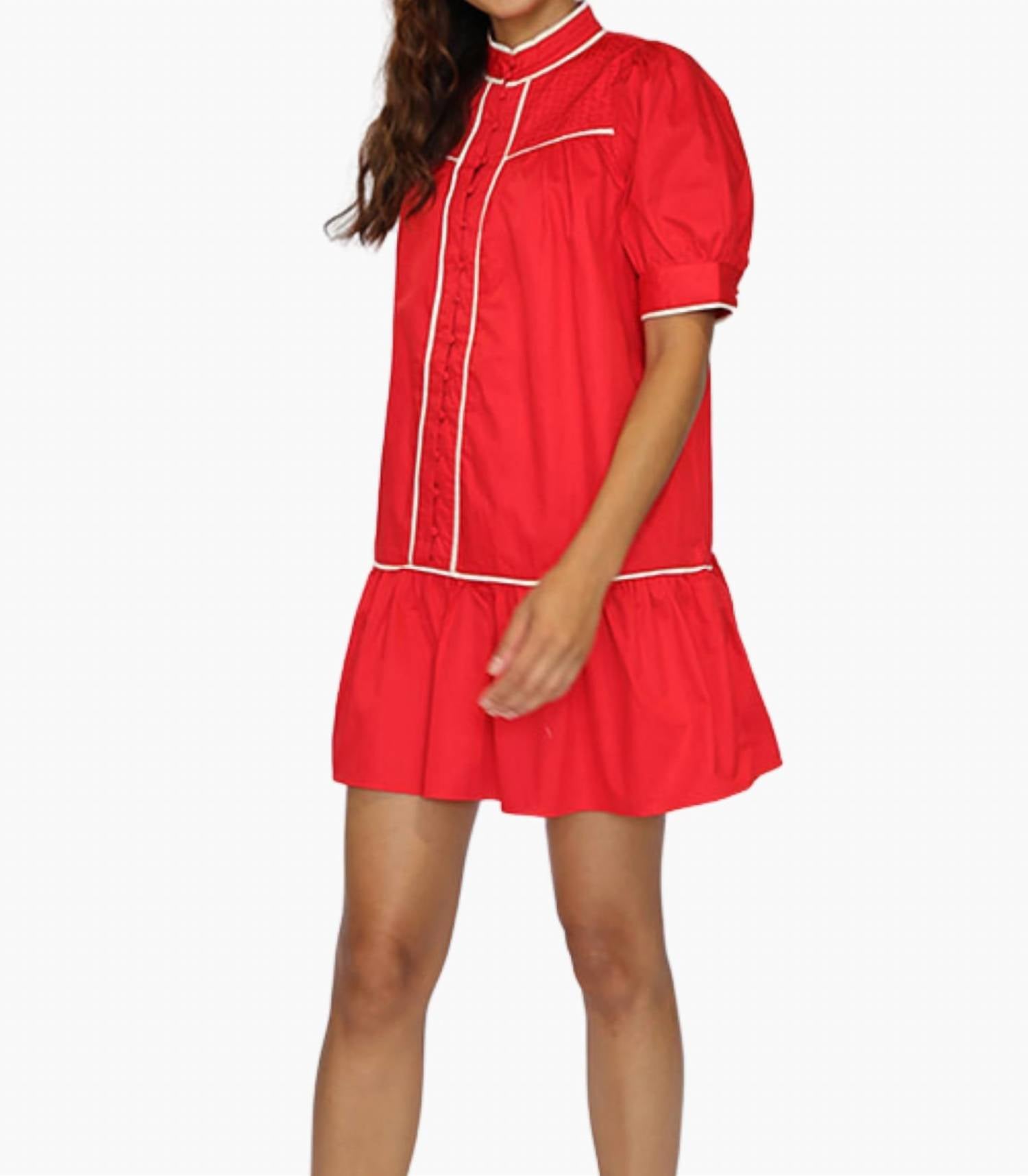 TCEC Tillie Mini Dress in red - women's dress - alternate view
