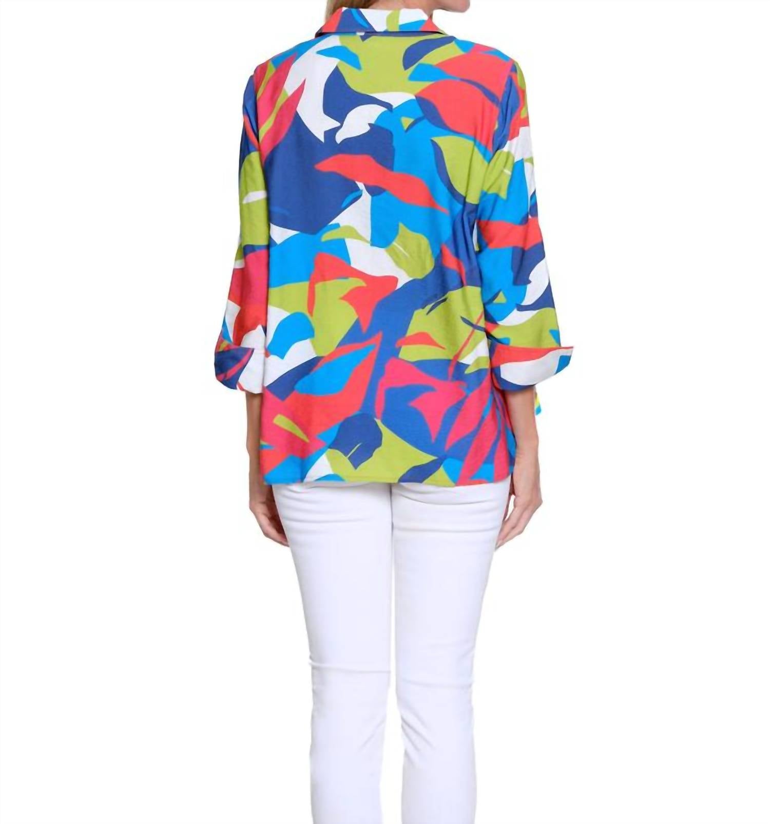 Multiples Tropical Muse Blouse in multi - women's blouse - alternate view