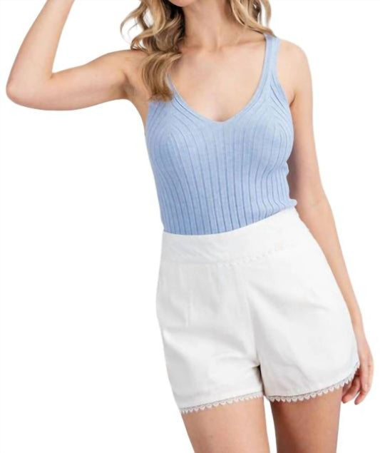 Ee:Some - Ribbed V Neck Tank Top