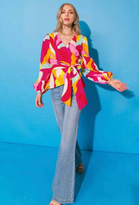 Flying Tomato - Shiny Penny Wrap Top