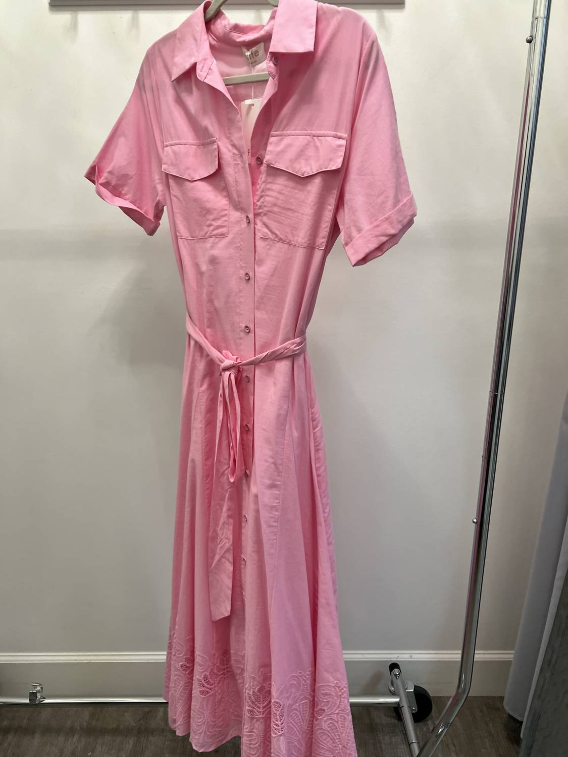 Fate - Women's Solid Button Down Midi Dress