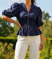 She + Sky - Sweet Magnolia Puff Blouse