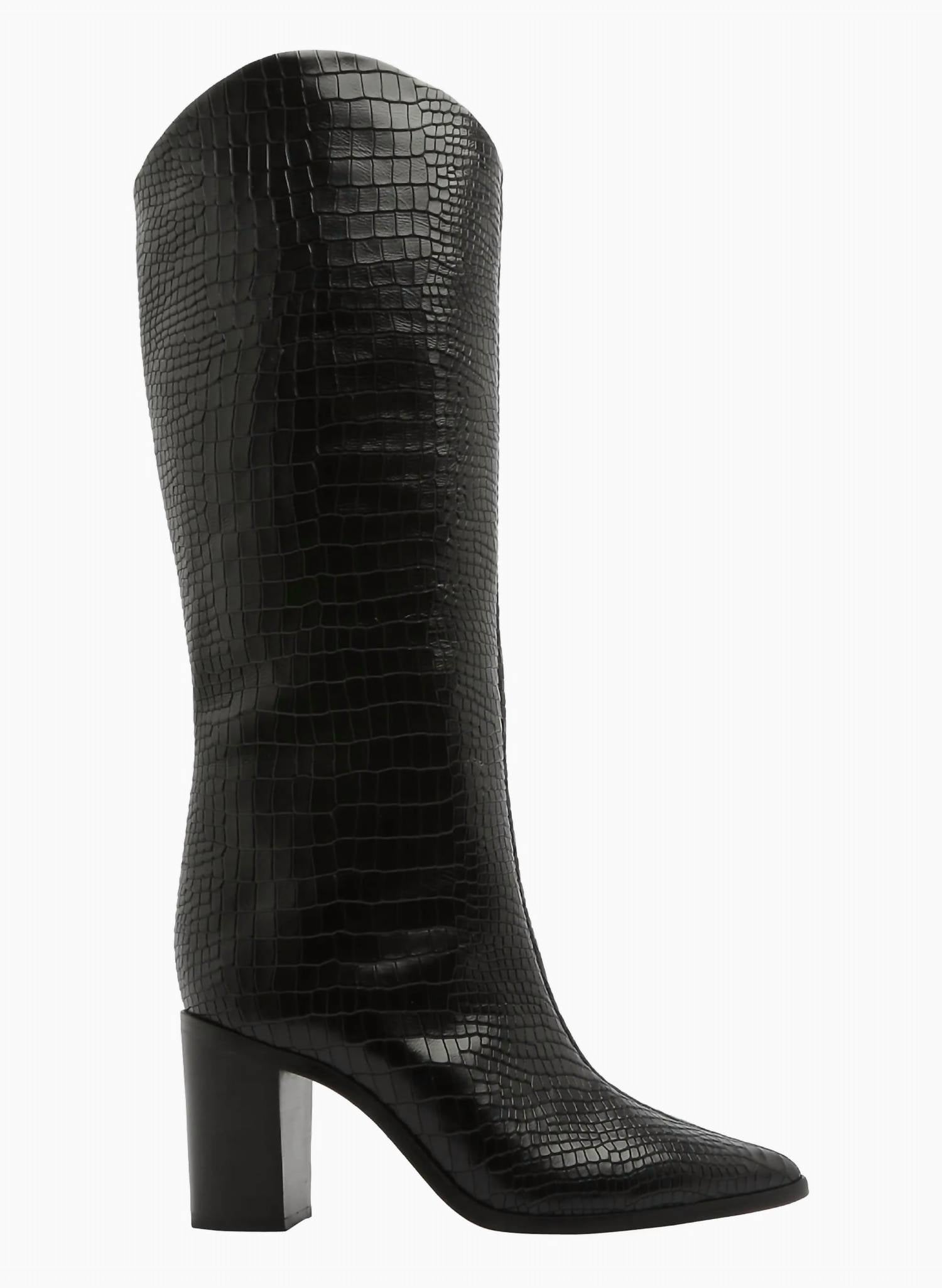 Schutz - Women's Maryana Croc-embossed Knee High Boots