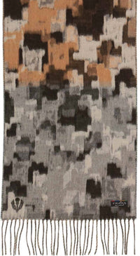V. FRAAS Women's Abstract Houndstooth Cashmink Scarf in stone - women's scarf - alternate view