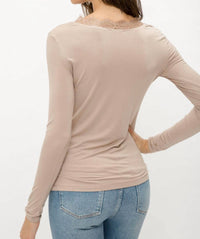Lace V Neck Modal Top