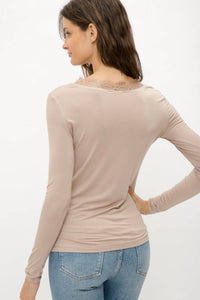 Lace V Neck Modal Top