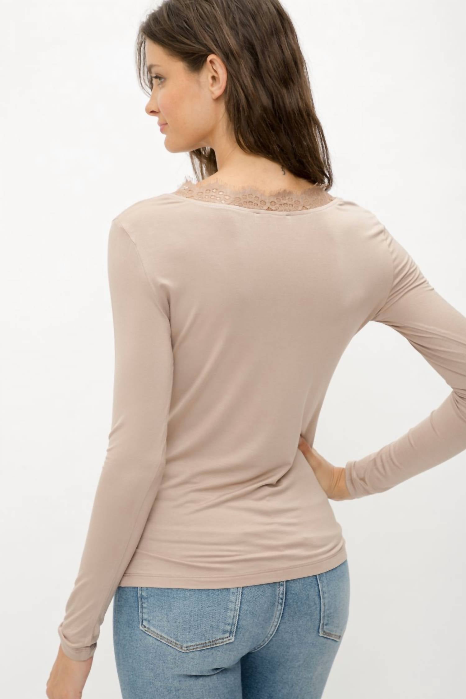 Lace V Neck Modal Top