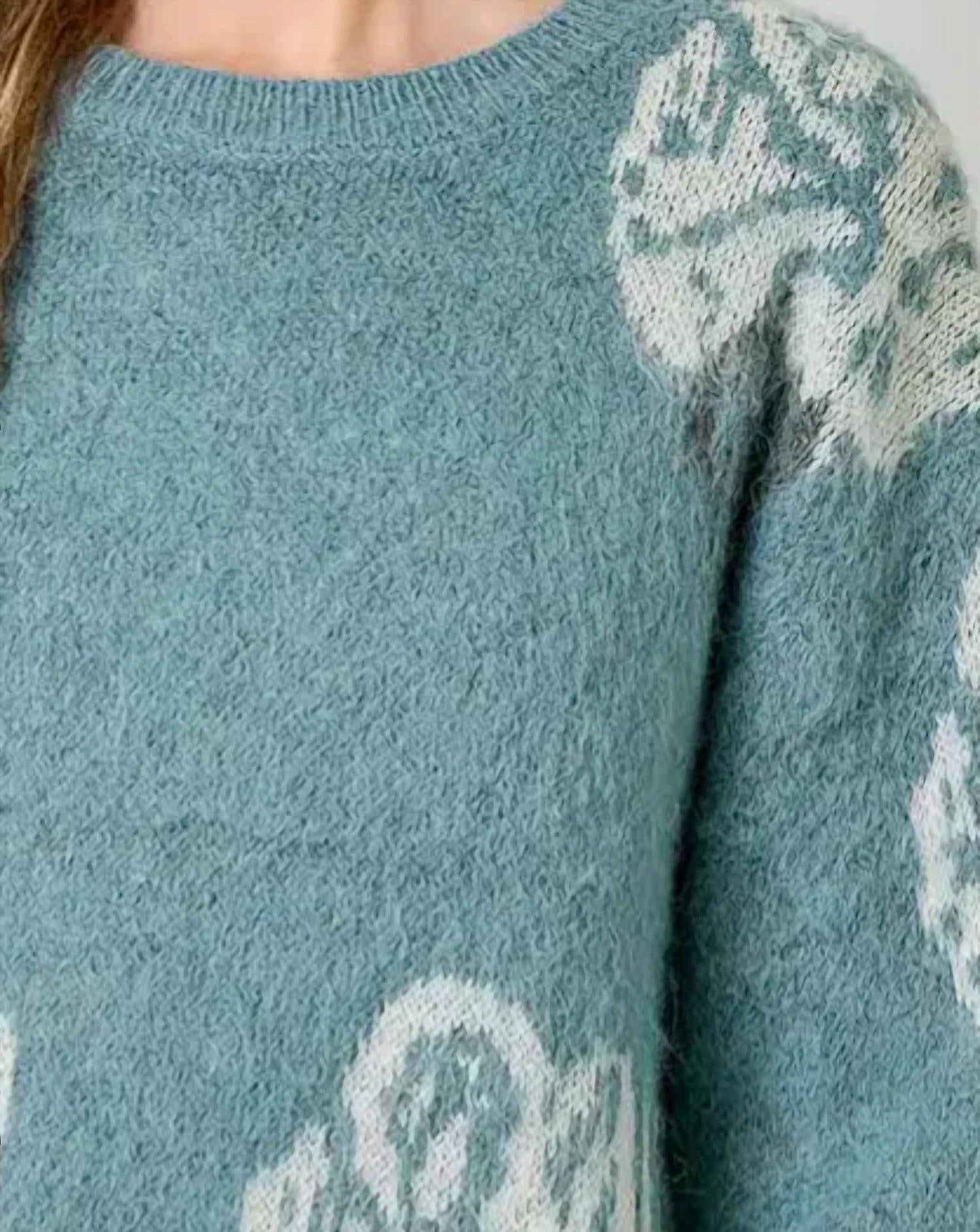 Mystree - Floral Pullover Sweater Top