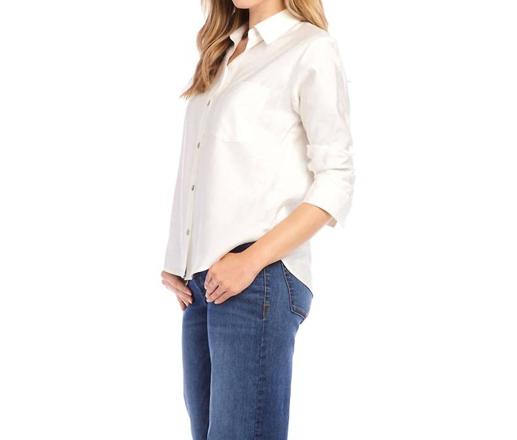 Karen Kane - Karen Kane: Ruched Sleeve Shirt