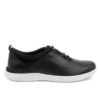 Ziera Women's Fox Lace-up Sneaker in black white sole leather - women's sneaker