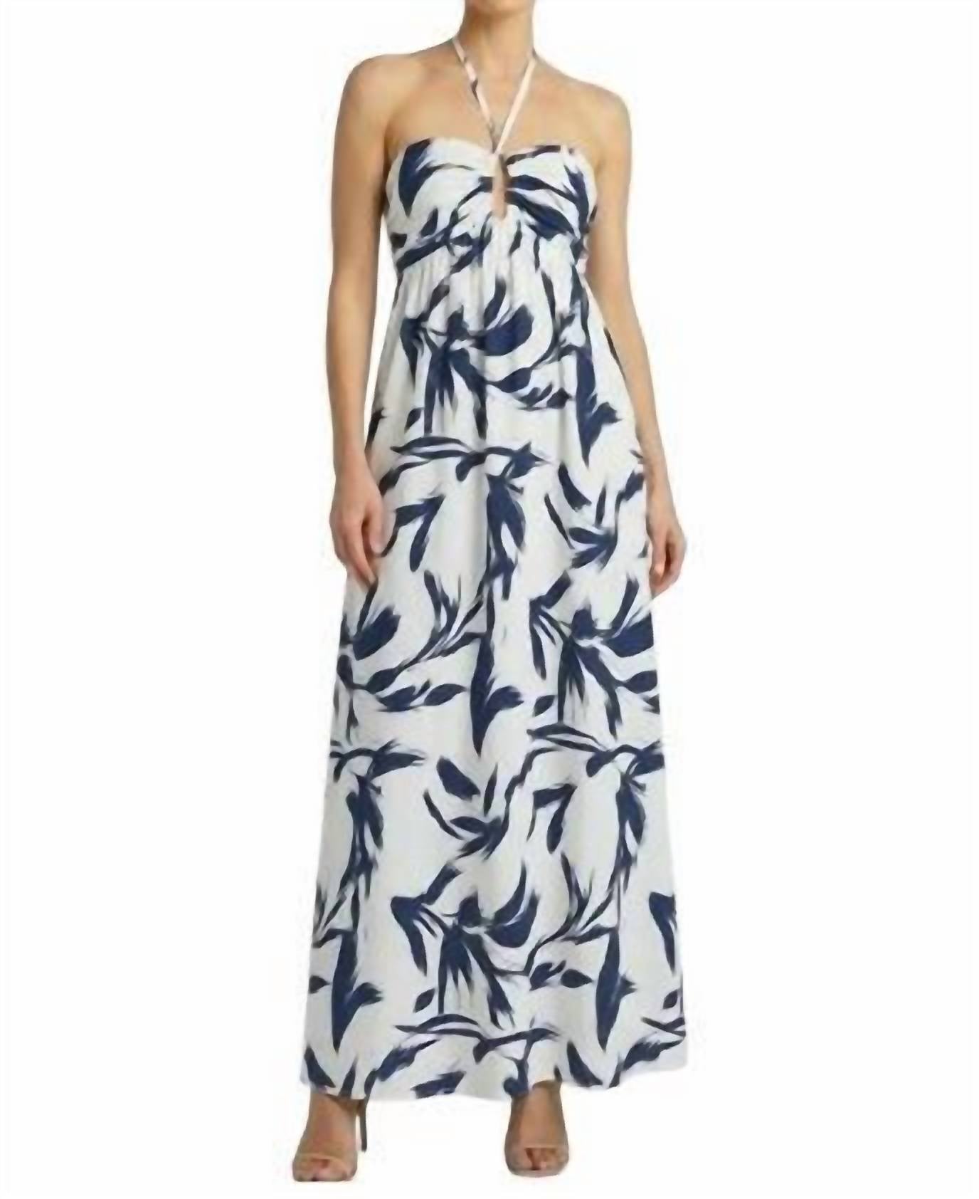 Miss Avenue - Tropical Halter Maxi Dress