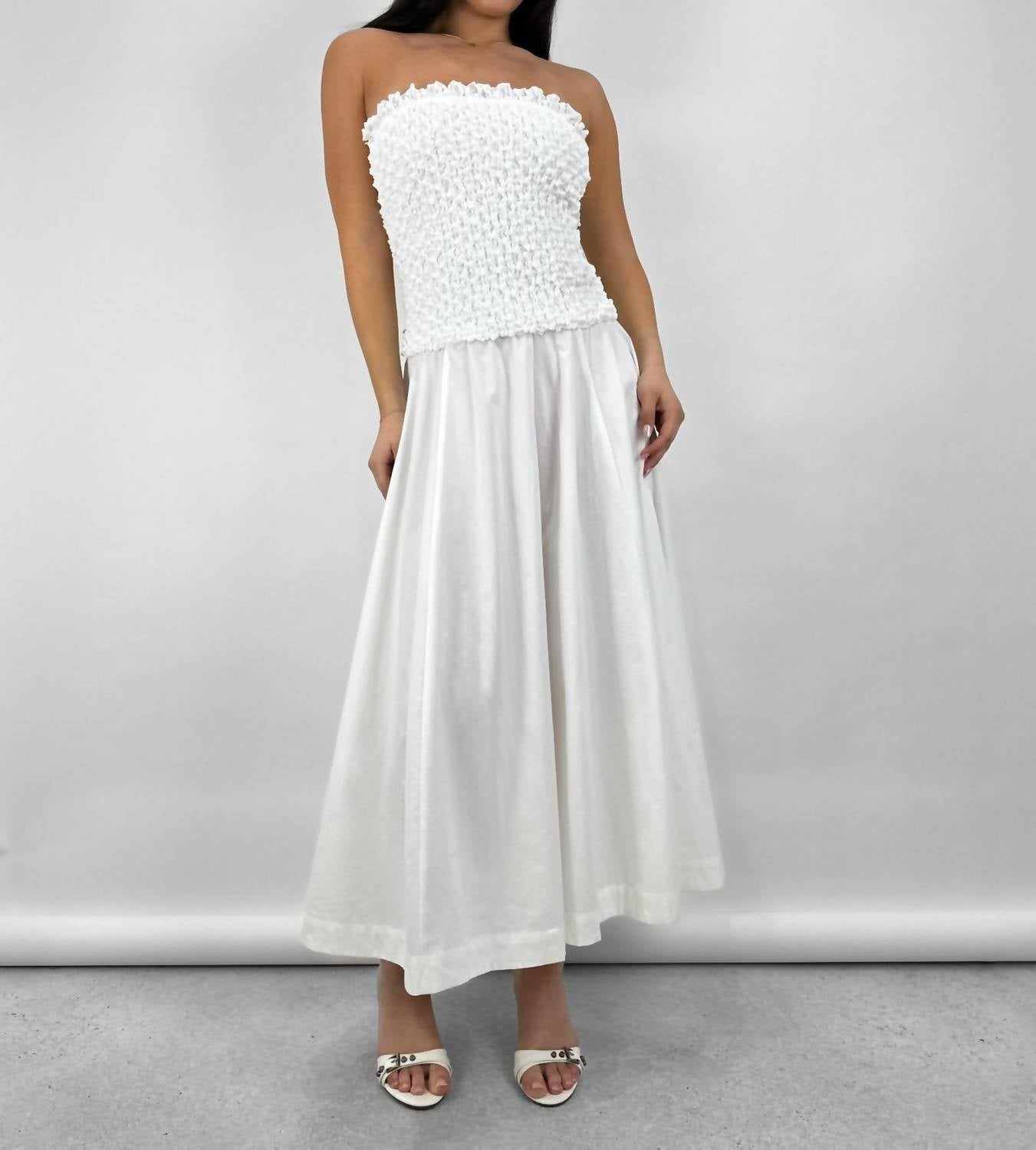 Rare London - Drop Waist Textured Tube Dress