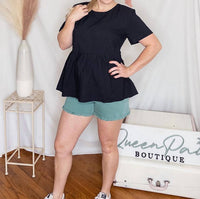 Poplin Peplum Top