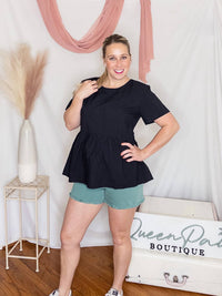 Poplin Peplum Top