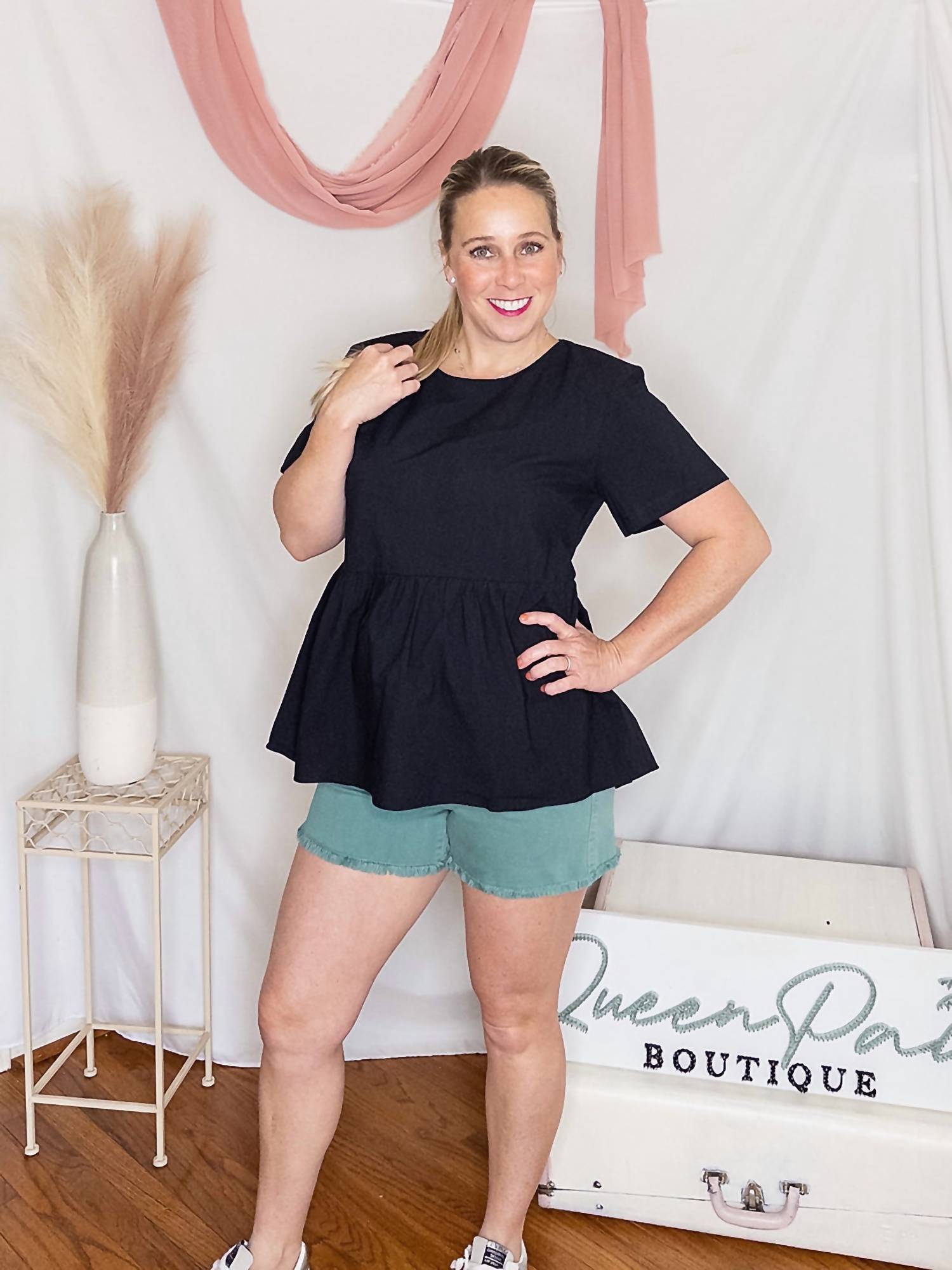 Poplin Peplum Top