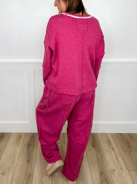 Davi & Dani - Not Thinking About You High-rise Cotton Blend Wide Leg Set
