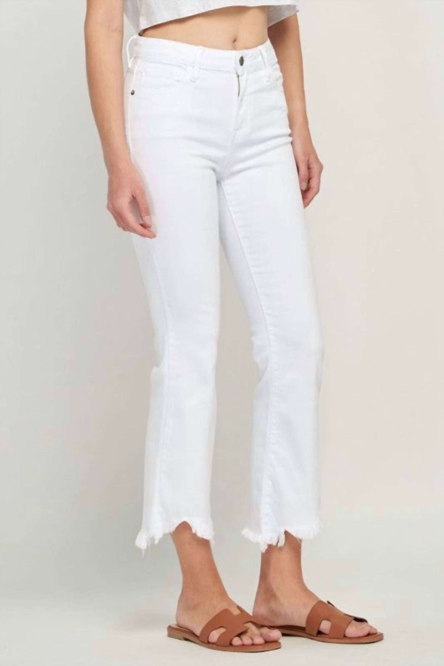 Hidden - Happi Frayed Cropped Flare Jean
