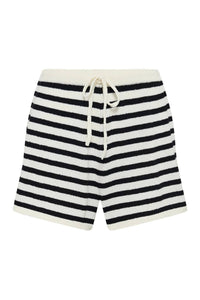 Nude Lucy Marika Knit Short in black stri - women's shorts - alternate view