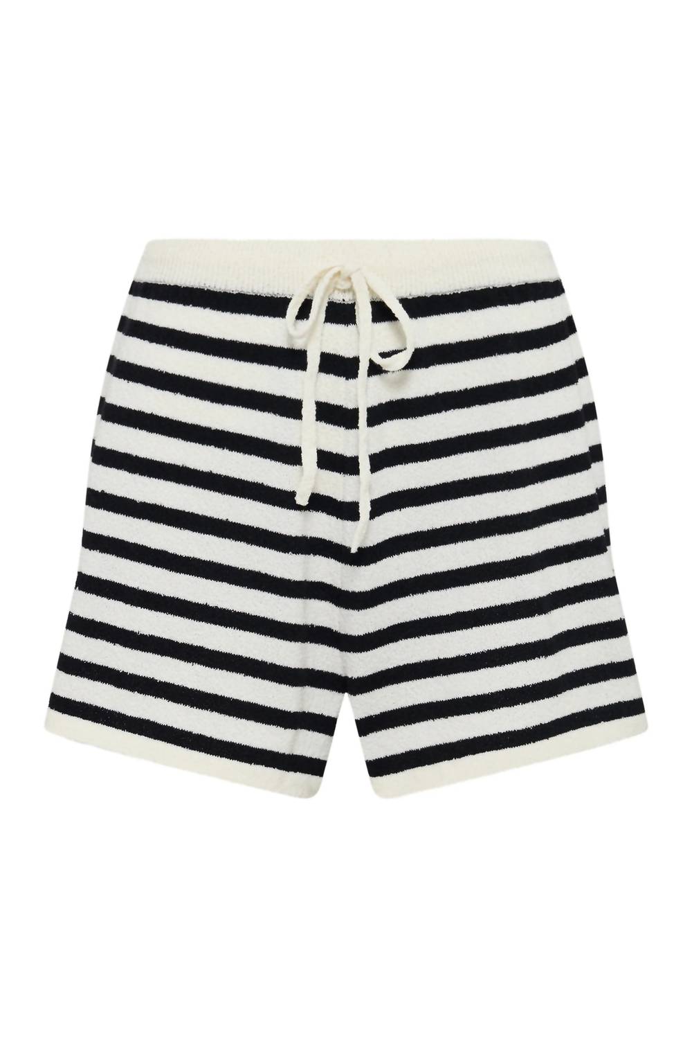 Nude Lucy Marika Knit Short in black stri - women's shorts - alternate view