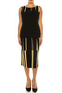 Maya Brooke - Abstract Lined Contrast Jacket Dress