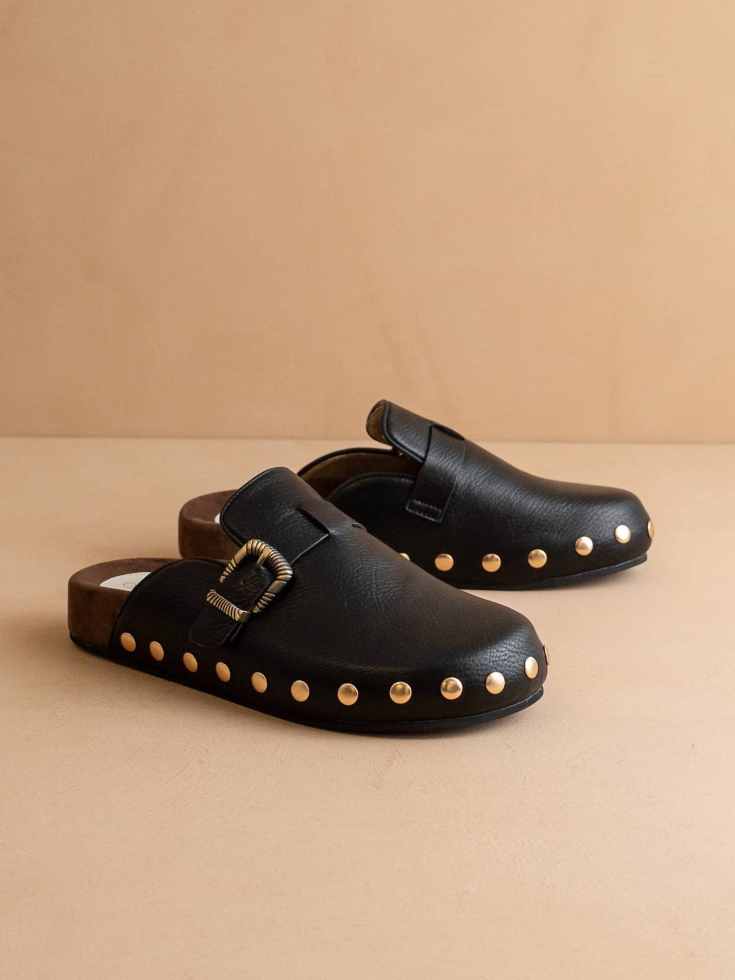 OASIS SOCIETY Women's Toni Studded Buckle Clog in black - women's shoe - alternate view