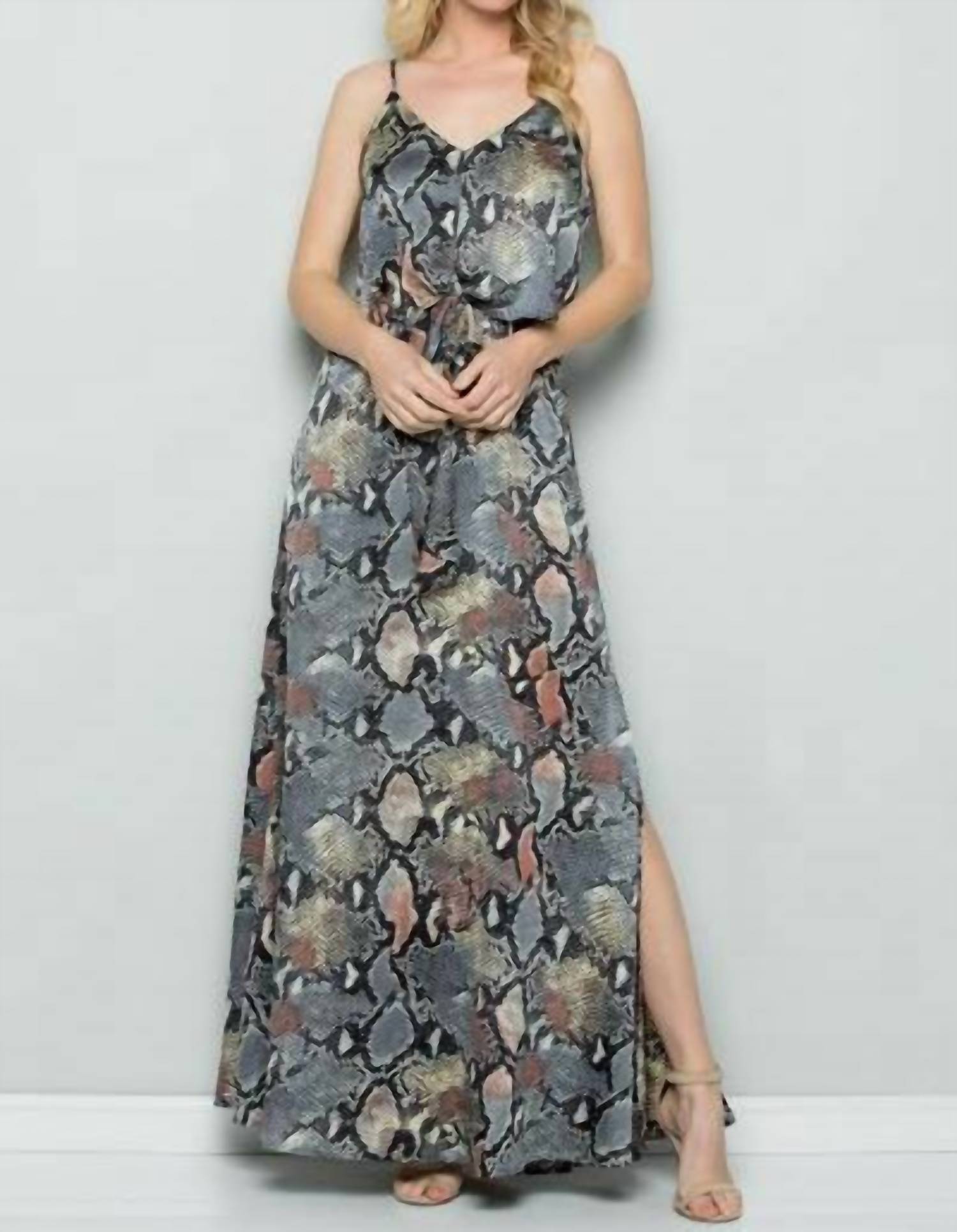 See And Be Seen - Snake Skin Maxi Dress
