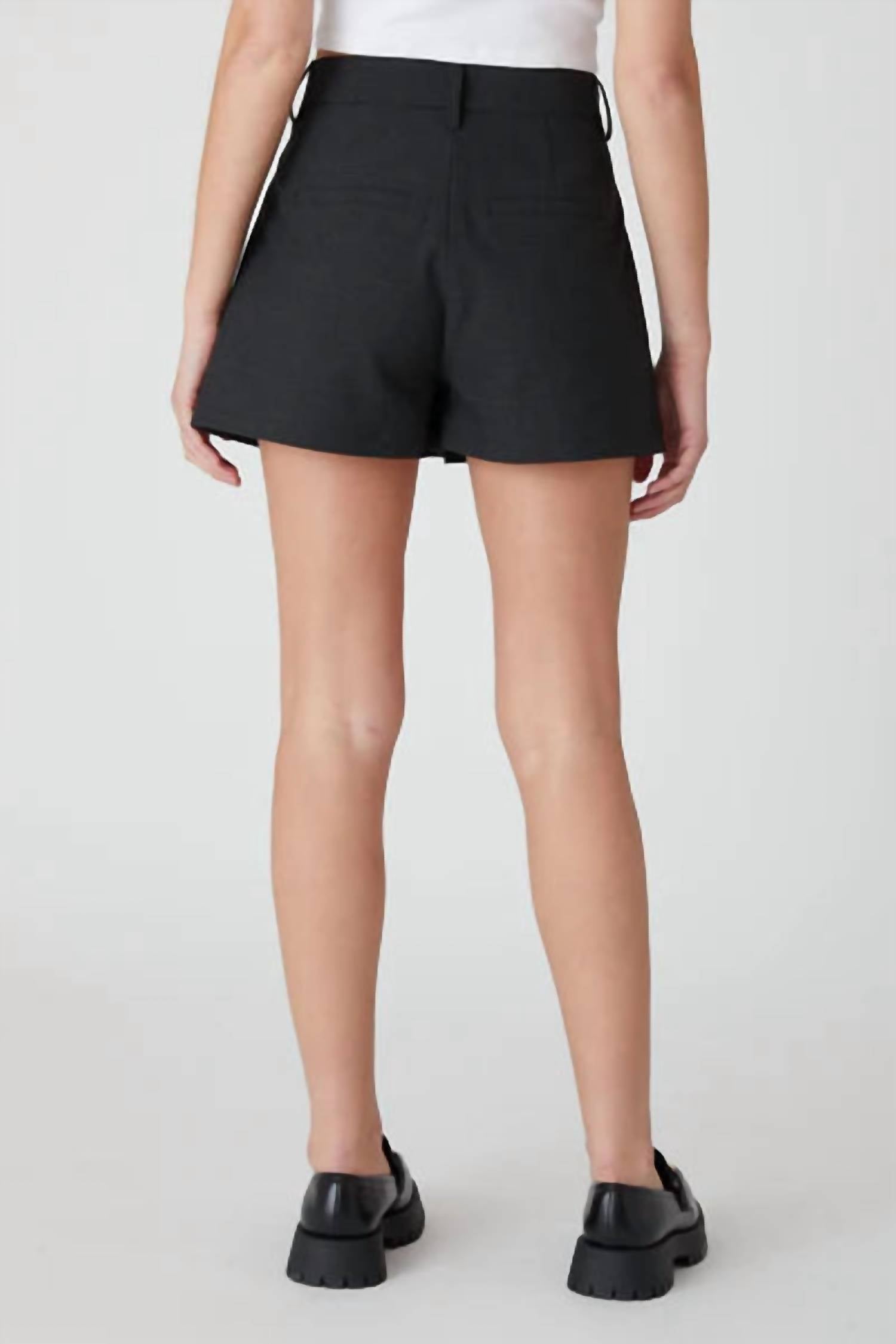 Blank Pleat Plaid Skort in dark grey - women's shorts - alternate view