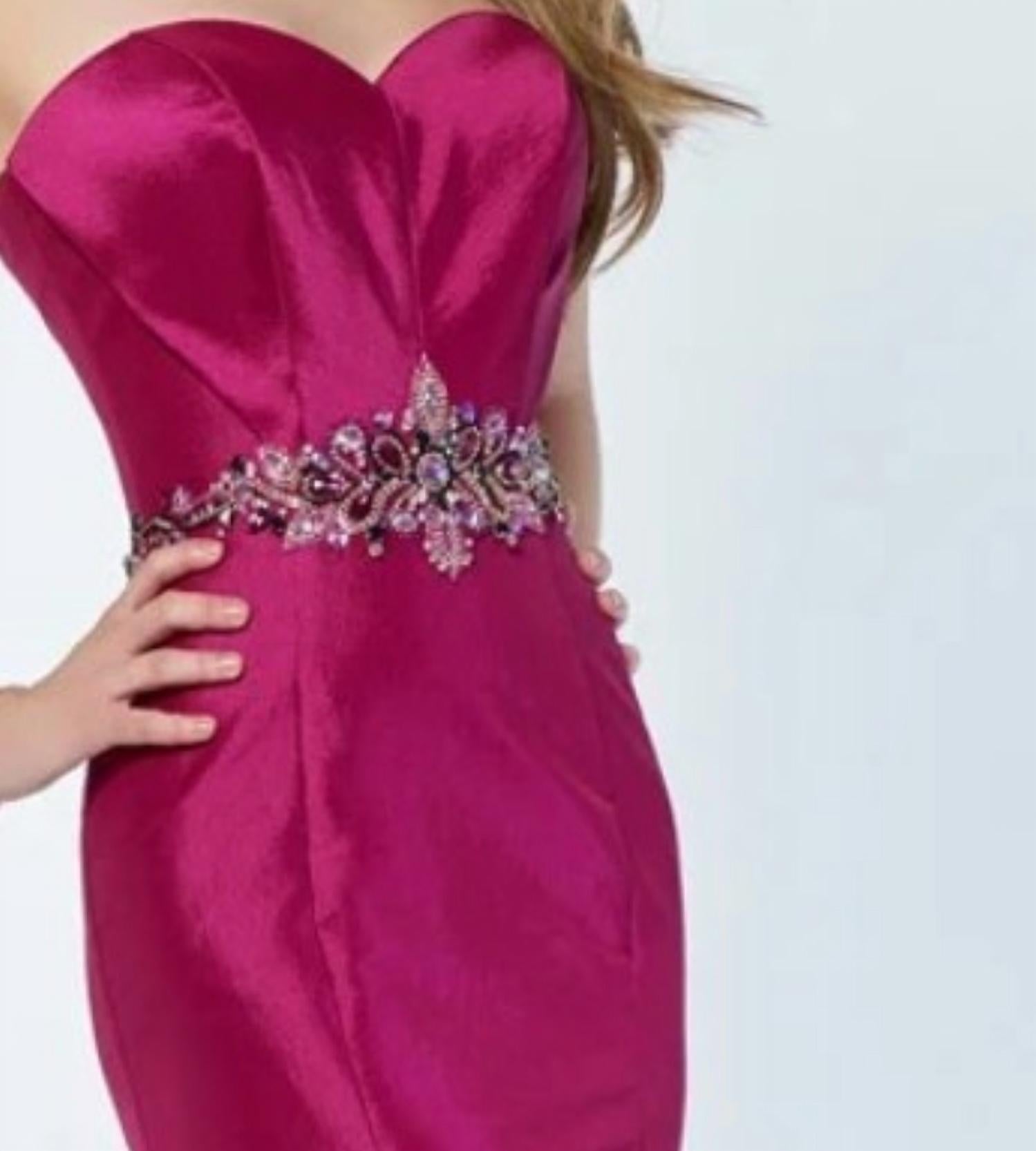 ALYCE PARIS Sweetheart Flared Layered Skirt Gown in berry - women's dress - detail view