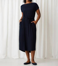 Sympli - Boatneck Belted Dress