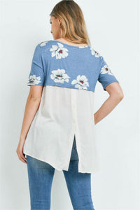 Potter'S Pot - Floral Button Back Blouse